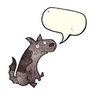 cartoon sitting dog with speech bubble N3