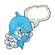 cartoon shark with speech bubble N9
