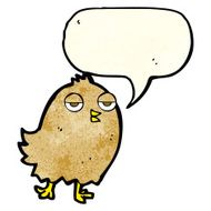 funny cartoon bird with speech bubble N32
