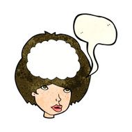 cartoon empty headed woman with speech bubble N3