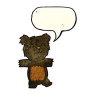cartoon cute black bear cub with speech bubble N10
