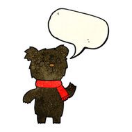 cartoon cute black bear cub with speech bubble N11