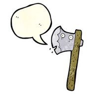 cartoon axe with speech bubble N2