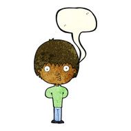 cartoon whistling boy with speech bubble N3