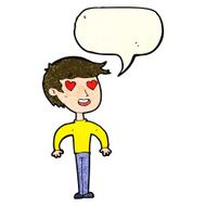 cartoon man in love with speech bubble N4