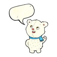 cartoon cute polar bear cub with speech bubble N7