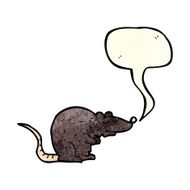 cartoon black rat with speech bubble N2