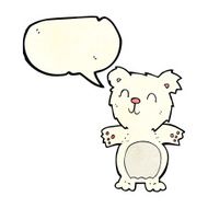cartoon cute polar bear cub with speech bubble N9