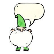 cartoon tiny santa with speech bubble N5
