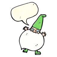 cartoon tiny santa with speech bubble N6