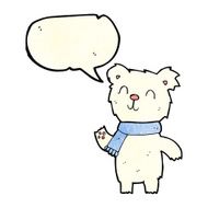 cartoon cute polar bear cub with speech bubble N11
