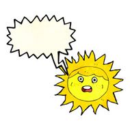 sun cartoon character with speech bubble N3