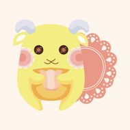 animal goat having afternoon tea theme elements N8