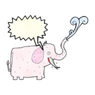 cartoon happy elephant with speech bubble N3