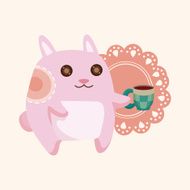 animal rabbit having afternoon tea theme elements N8
