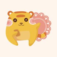 animal tiger having afternoon tea theme elements N12