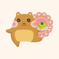 animal squirrel having afternoon tea theme elements N7