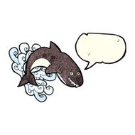 cartoon shark with speech bubble N10