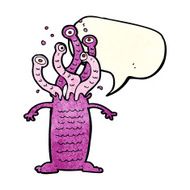 cartoon monster with speech bubble N13