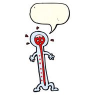 cartoon hot thermometer with speech bubble N2
