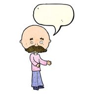 cartoon man with mustache speech bubble N23