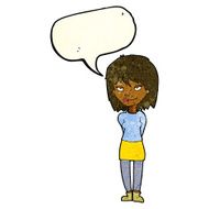 cartoon happy woman with speech bubble N62