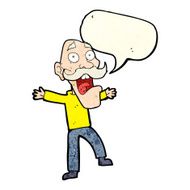 cartoon shocked old man with speech bubble N8