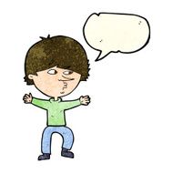 cartoon suspicious man with speech bubble N16