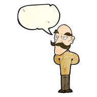 cartoon old man with mustache speech bubble N12