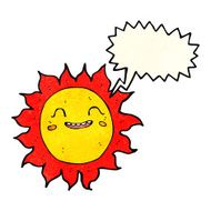 cartoon happy sun with speech bubble N3