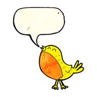 cartoon singing bird with speech bubble N2