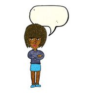 cartoon annoyed woman with speech bubble N49