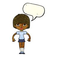cartoon girl with speech bubble N5