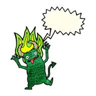 cartoon demon with speech bubble N3