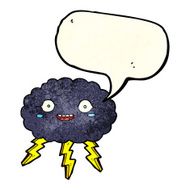 happy cartoon rain cloud with speech bubble N2