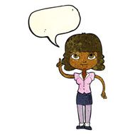 cartoon woman with idea speech bubble N66