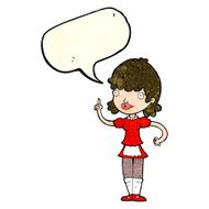 cartoon maid with speech bubble N11