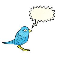 cartoon garden bird with speech bubble N13