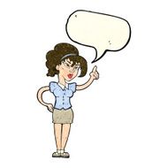cartoon woman with idea speech bubble N67