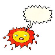 cartoon sad sun with speech bubble N3