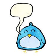 funny cartoon bird with speech bubble N33