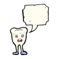 cartoon happy tooth with speech bubble N10