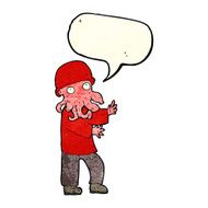 cartoon alien man with speech bubble N3
