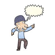cartoon alien man dancing with speech bubble N3