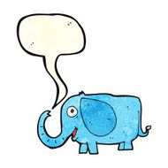 cartoon baby elephant with speech bubble N3