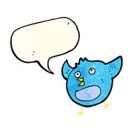 cartoon happy bird with speech bubble N12