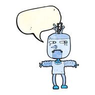 cartoon robot with speech bubble N50