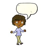 cartoon confused woman with speech bubble N22