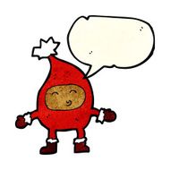 cartoon funny christmas character with speech bubble N2