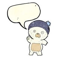 cute cartoon polar bear with speech bubble N21